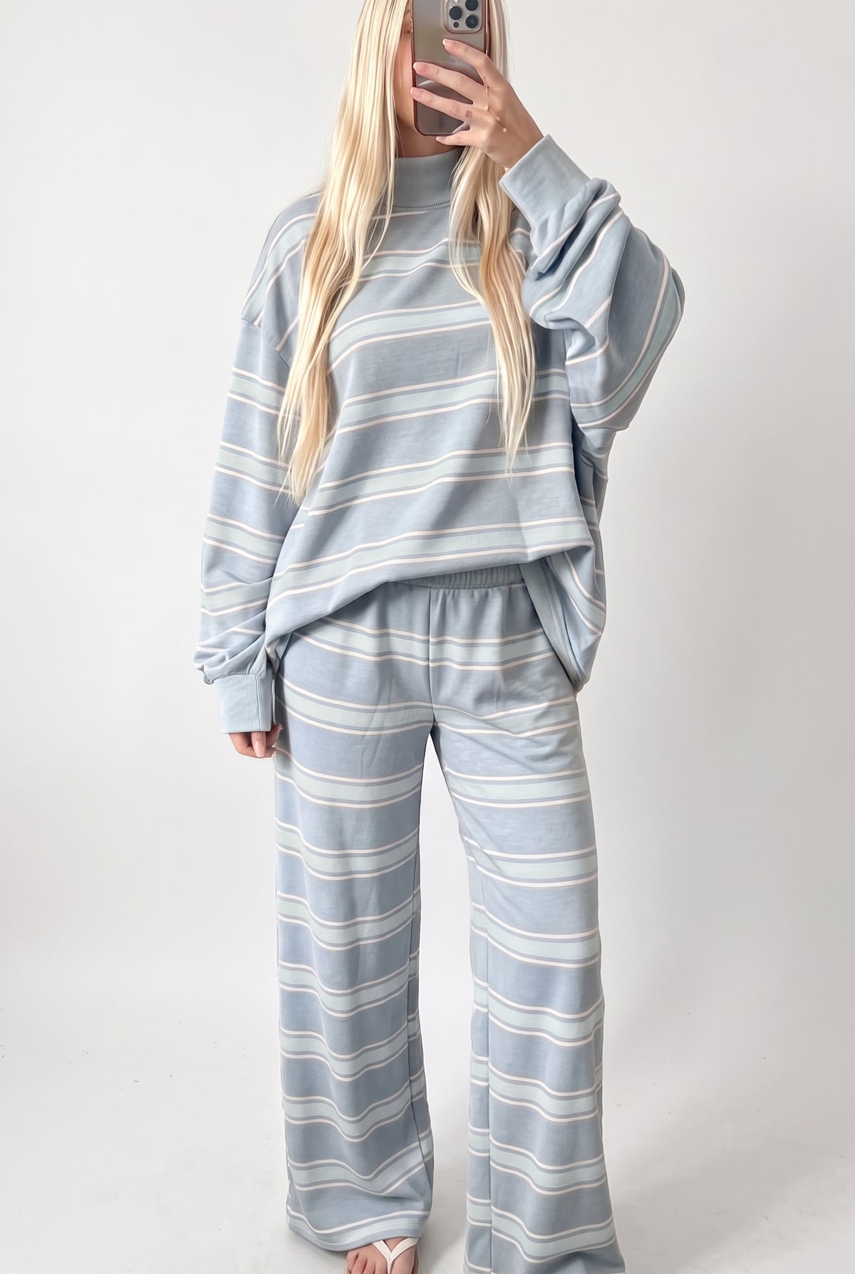 Minori stripe set in light blue