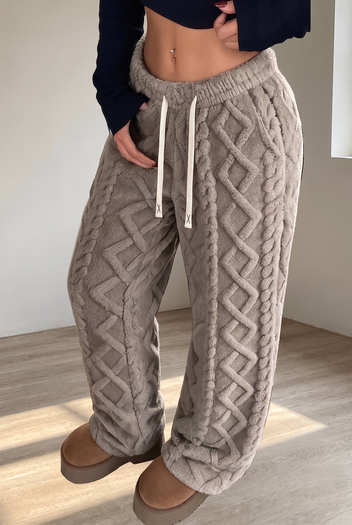 Agerola fleece pant in brown