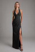 Capri chiffon gown in black