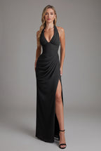 Capri chiffon gown in black