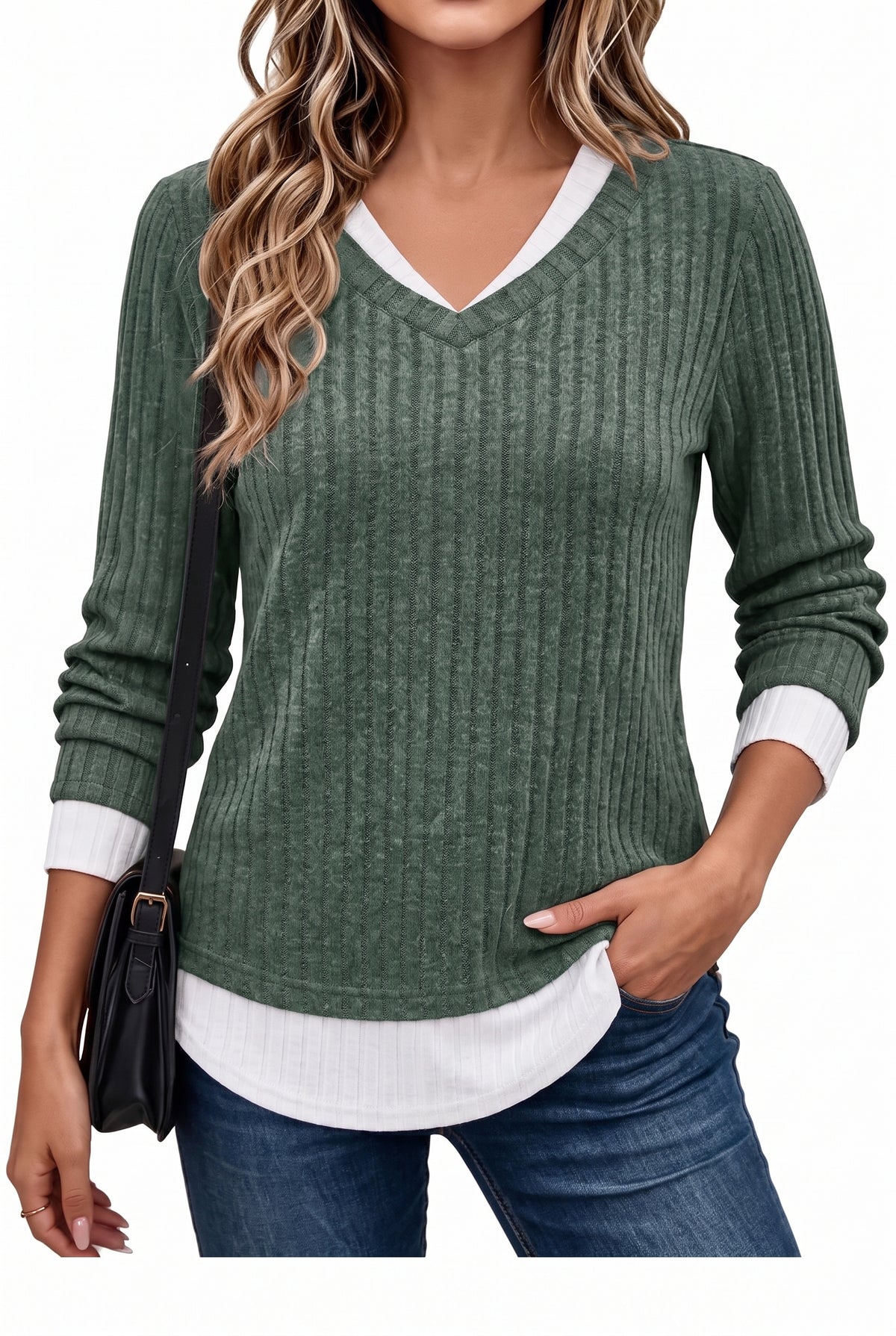 Furore tunic sweater in pure green