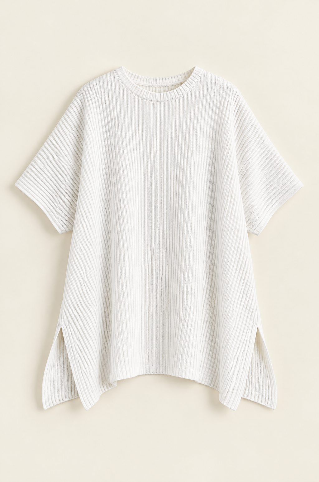 Camogli knit pullover, white, flat