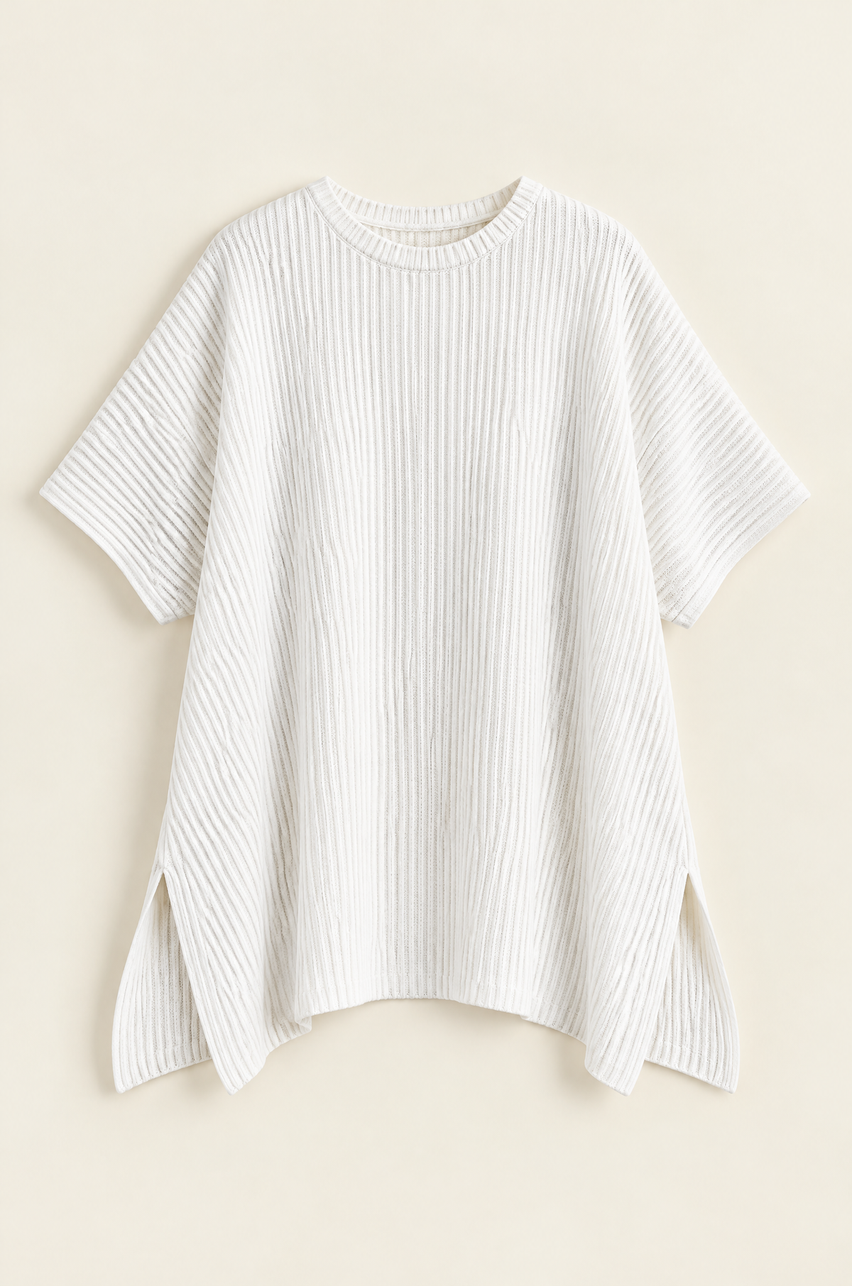 Camogli knit pullover, white, flat