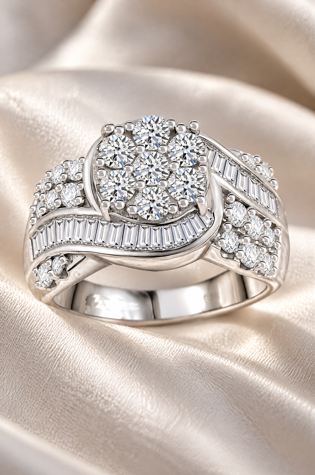 Lipari cluster ring, crystal detail