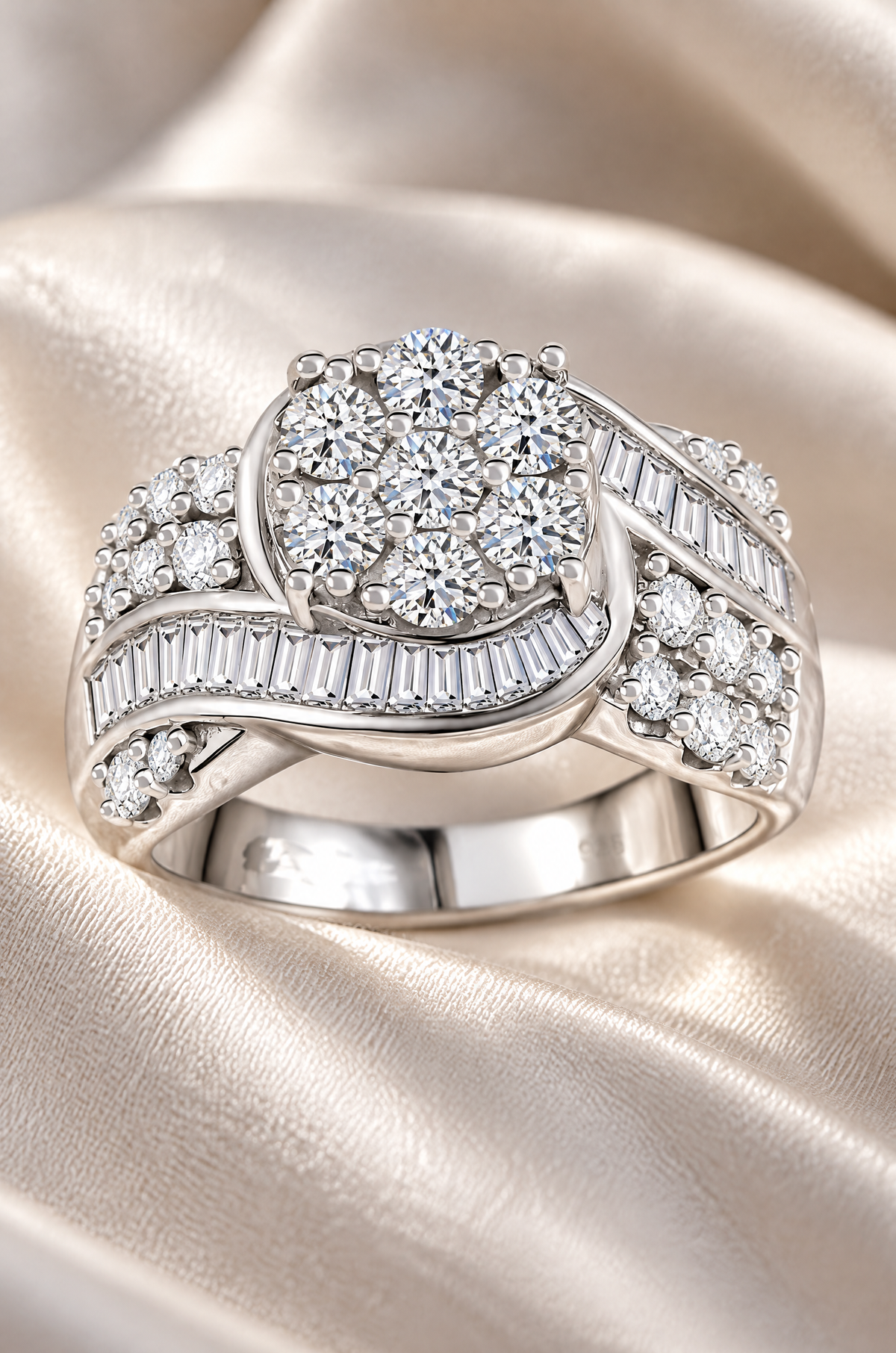 Lipari cluster ring, crystal detail