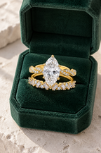 Palinuro marquise ring set, in a velvet box