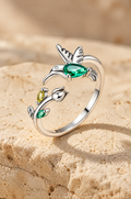 Ventotene hummingbird ring, on travertine