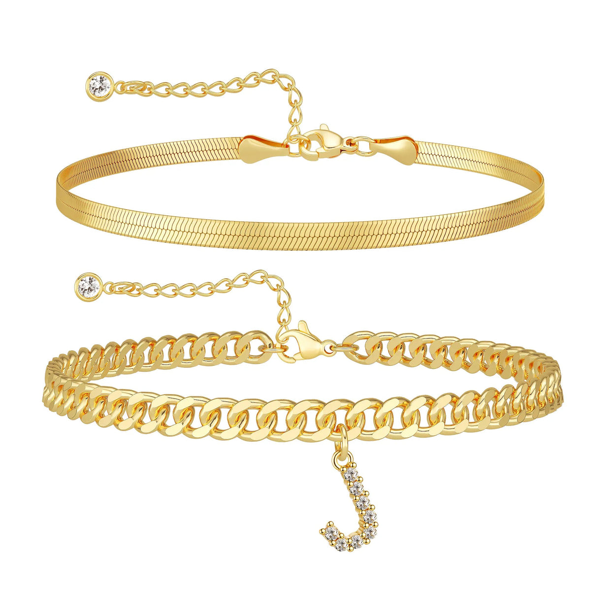 Marea initial anklet set — letter J