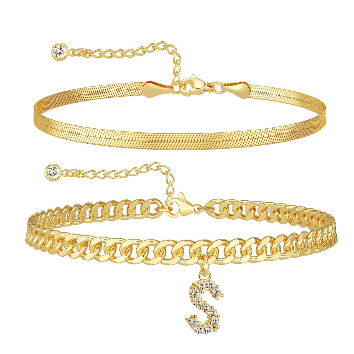 Marea initial anklet set — letter S