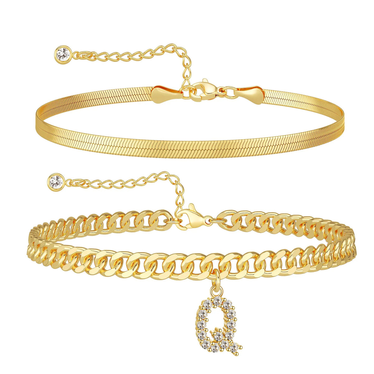 Marea initial anklet set — letter Q