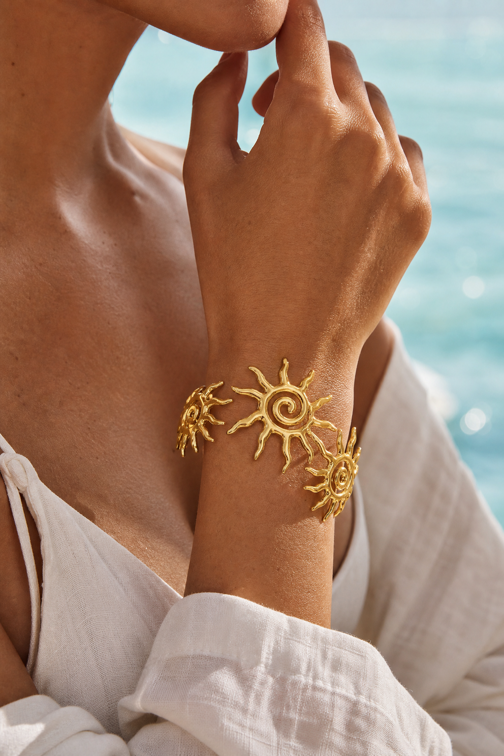 Vietri sun bracelet on the wrist