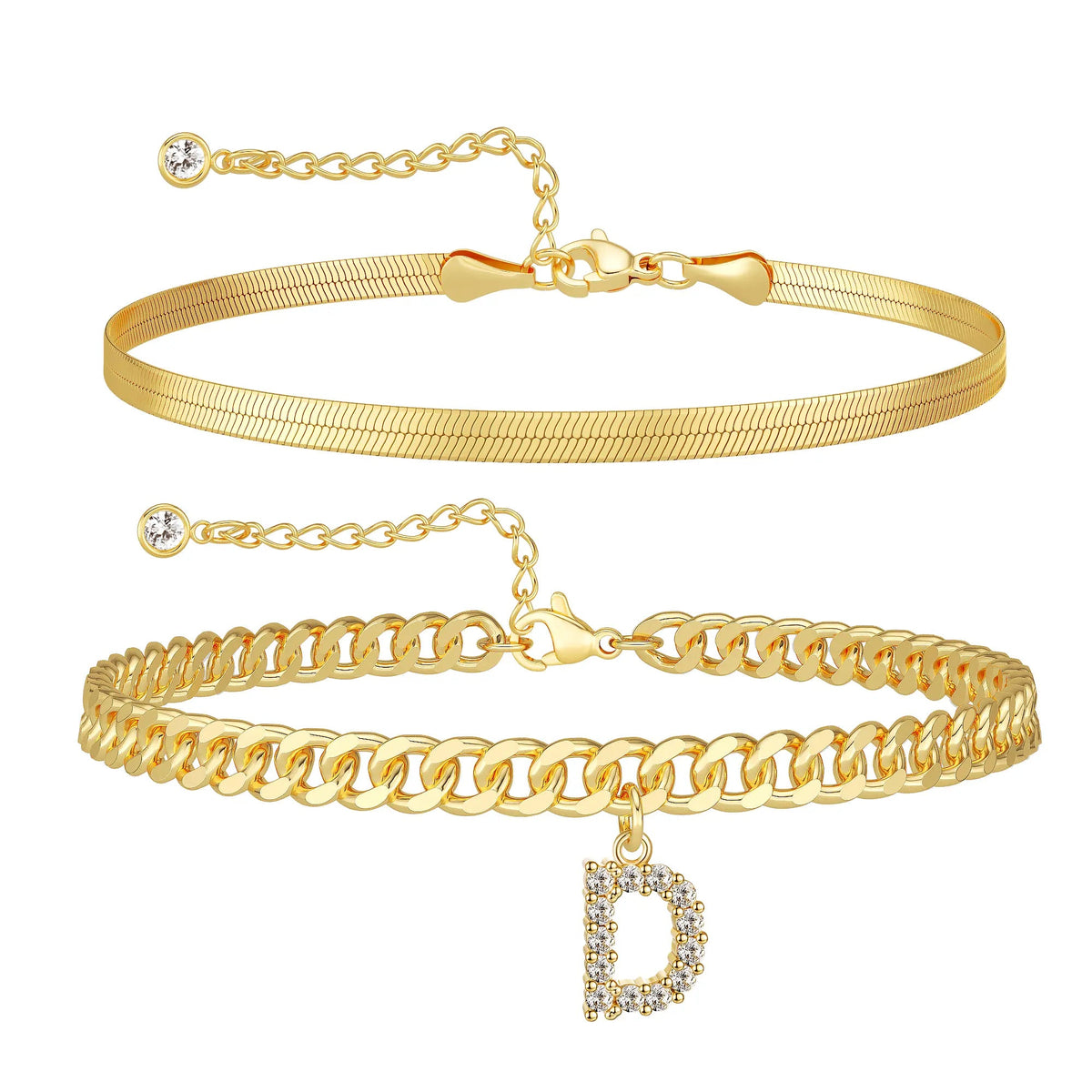 Marea initial anklet set — letter D