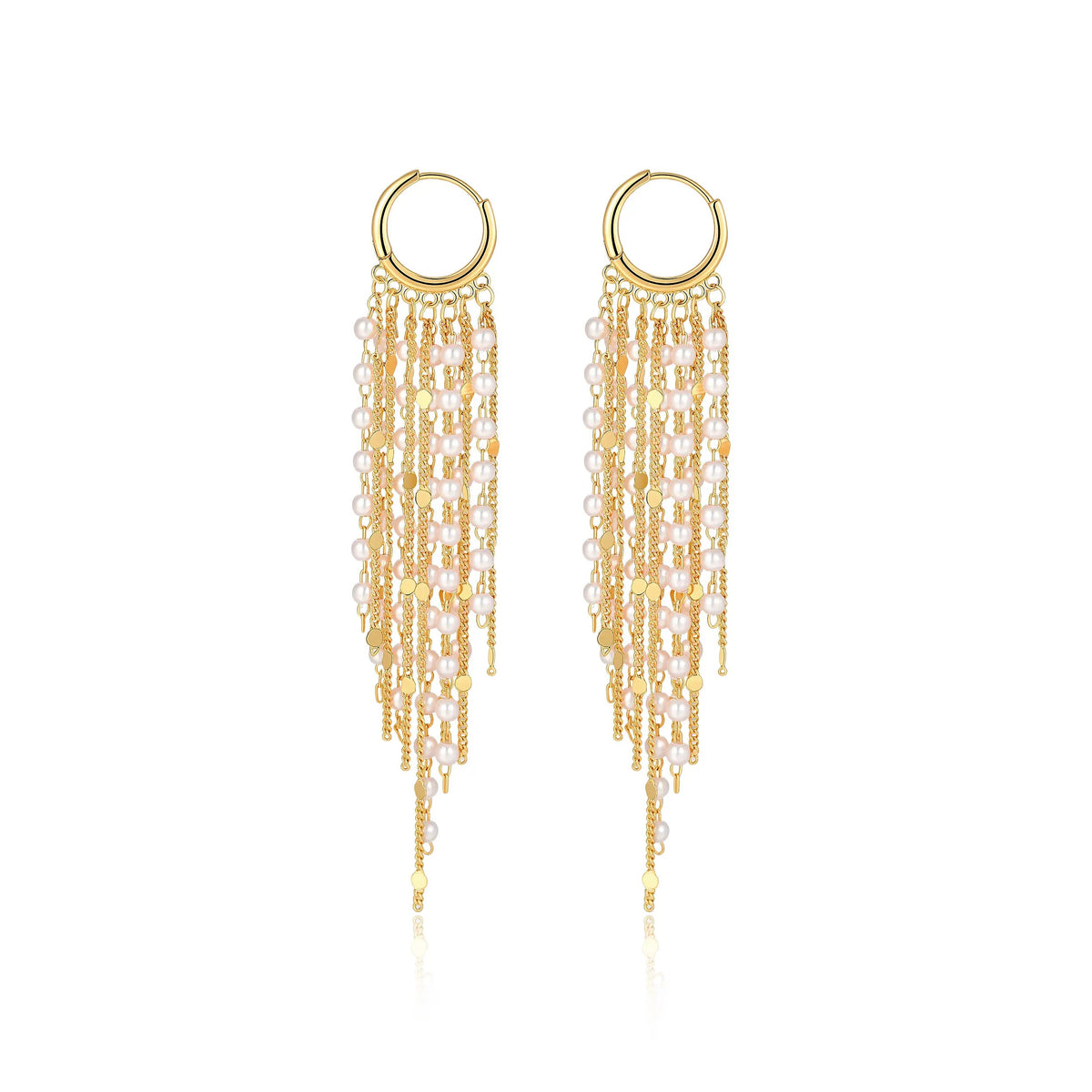Cascata tassel earrings in Pearl-Gold
