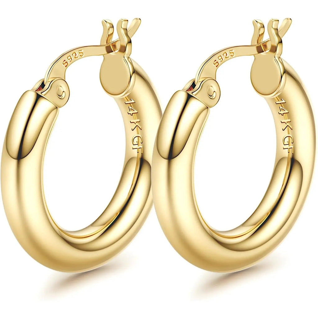 Ischia chunky hoop earrings in gold, 25mm