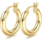 Ischia chunky hoop earrings in gold, 25mm