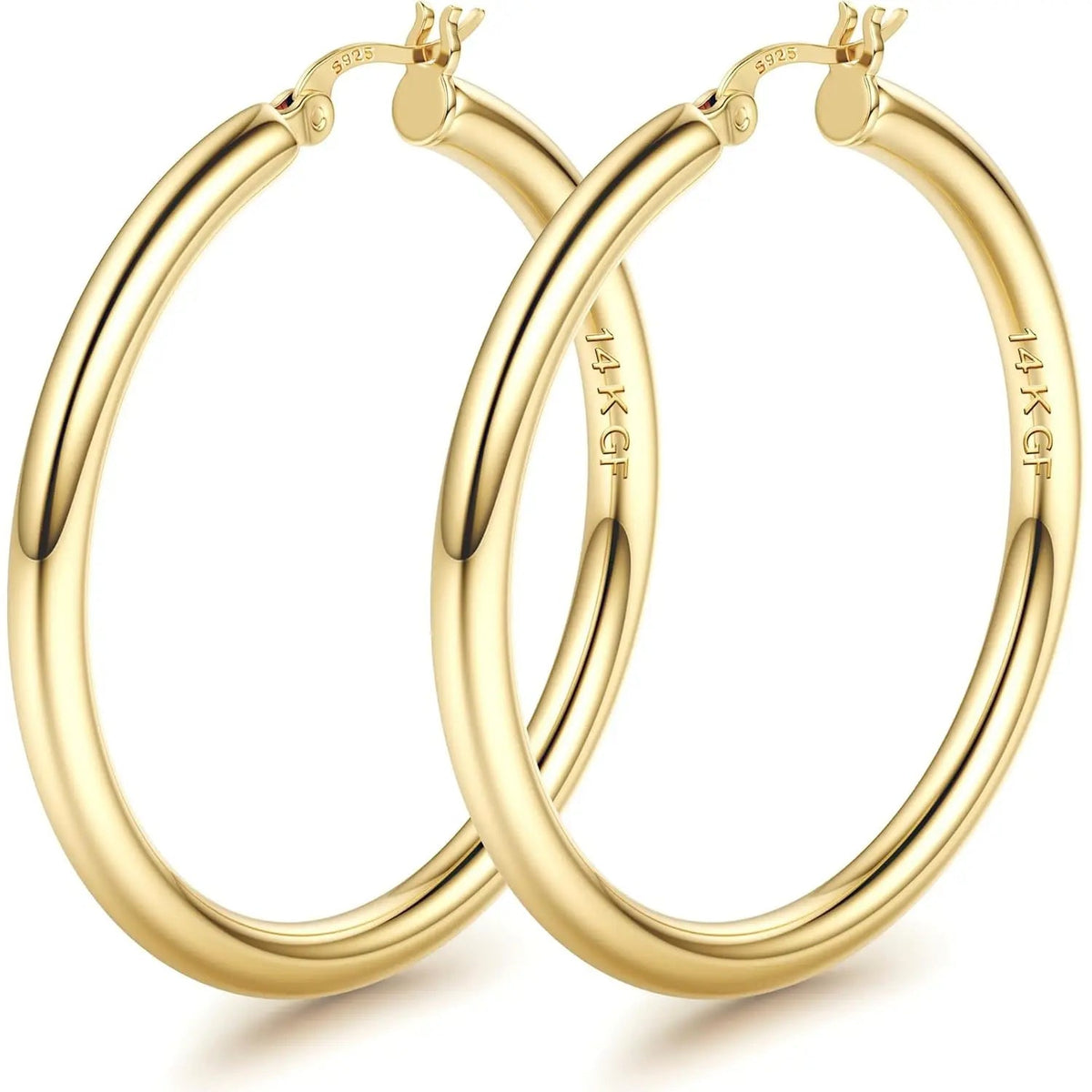 Ischia chunky hoop earrings in gold, 60mm