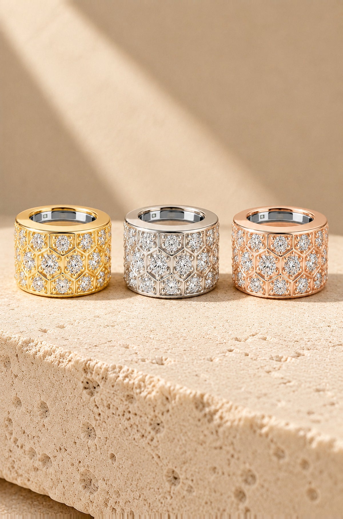 Anacapri ring cover in gold, silver and rose gold