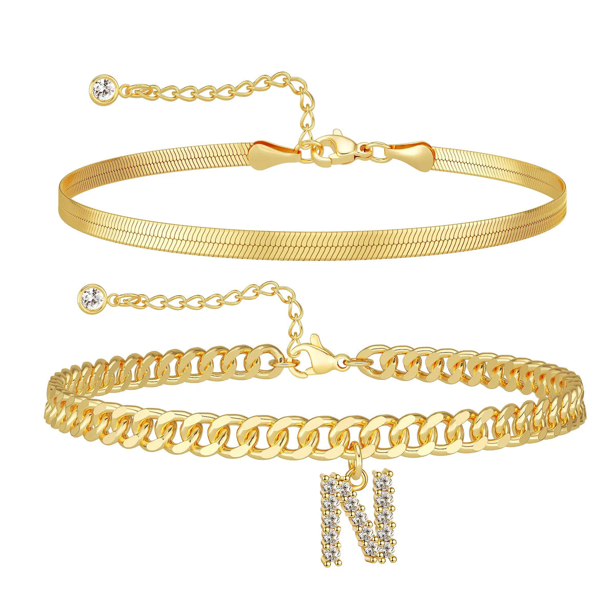 Marea initial anklet set — letter N