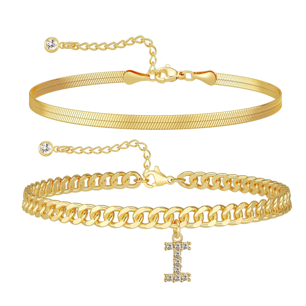 Marea initial anklet set — letter I