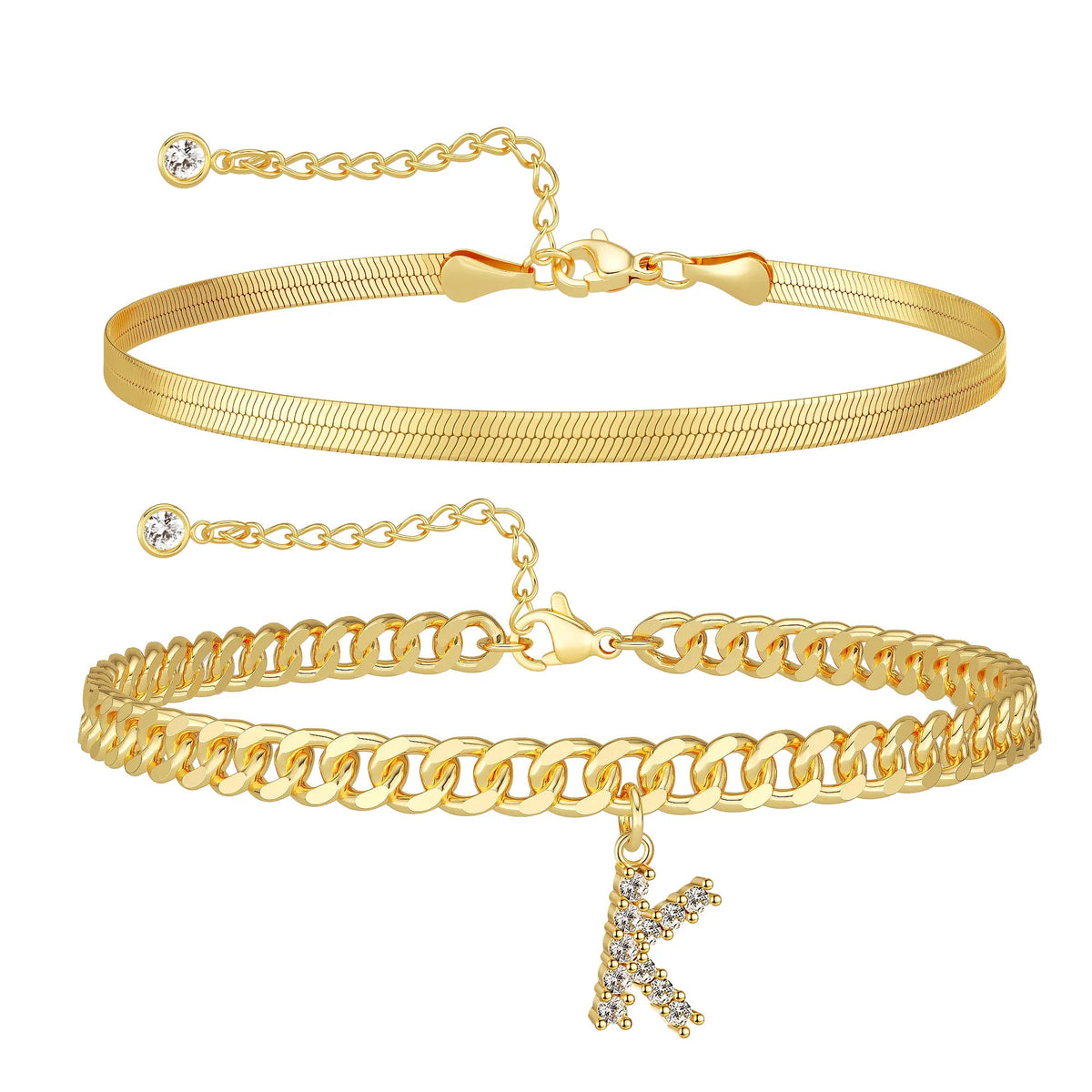 Marea initial anklet set — letter K