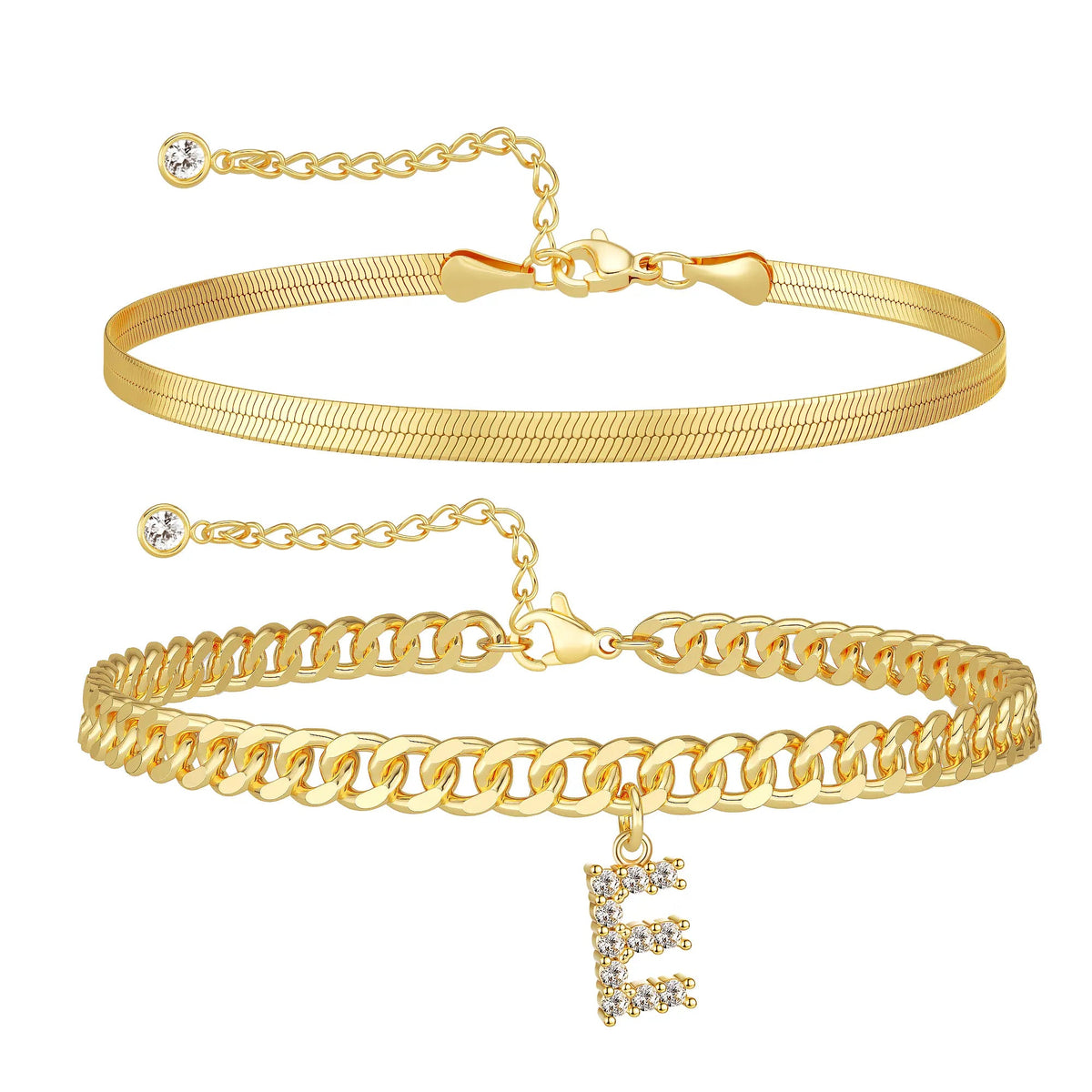 Marea initial anklet set — letter E