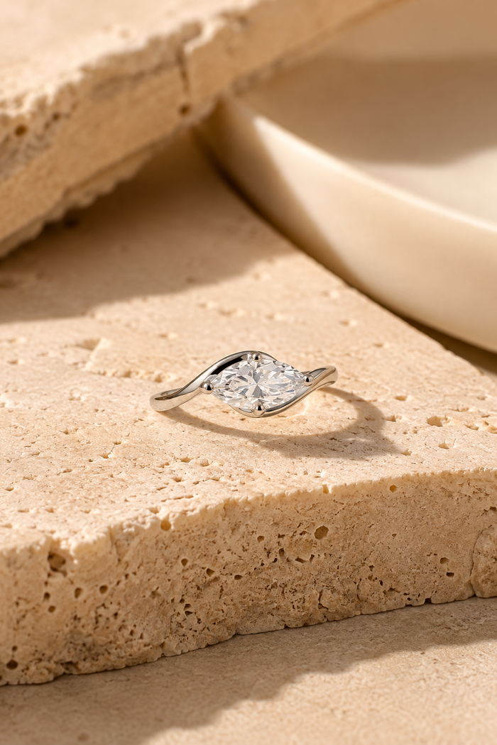 Onda Marquise Ring — 1ct Moissanite Solitaire Ring
