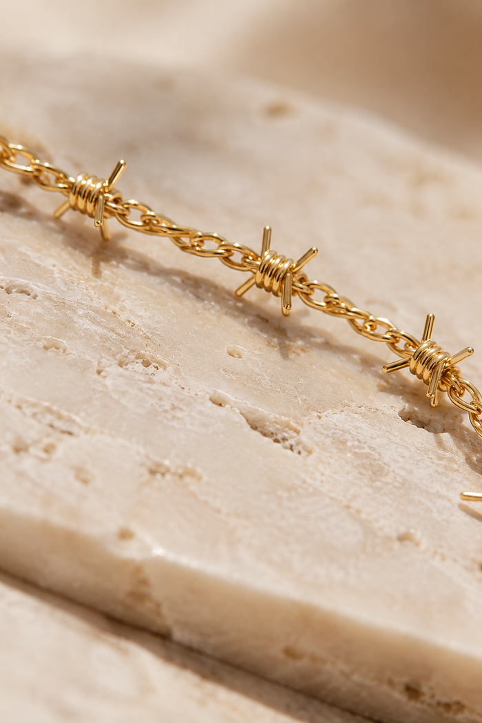Spina Barbed Choker — 14k Gold Barbed Wire Chain Necklace