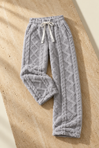 Agerola fleece pant in gray, catalog hero on travertine