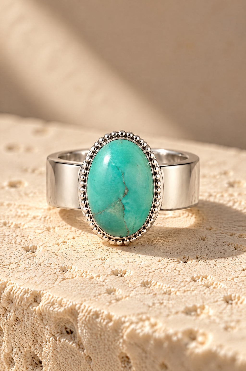 Close-up of the turquoise Giglio stone