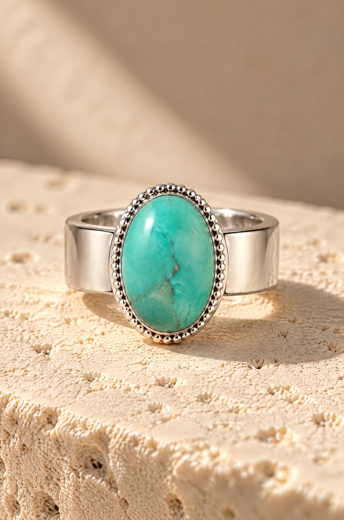 Close-up of the turquoise Giglio stone