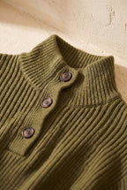 Maglia sweater dress, stand collar and button placket detail