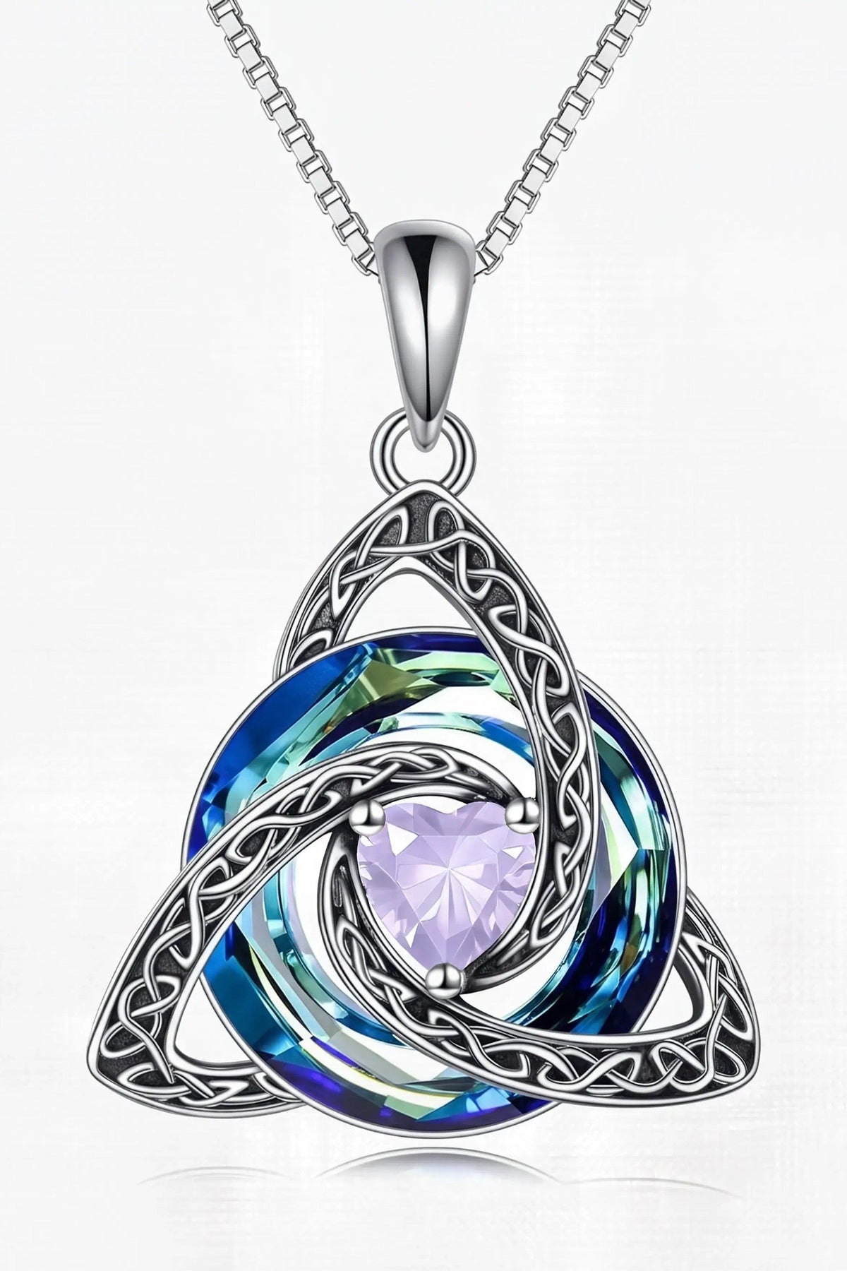 Nodo knot necklace, June alexandrite birthstone