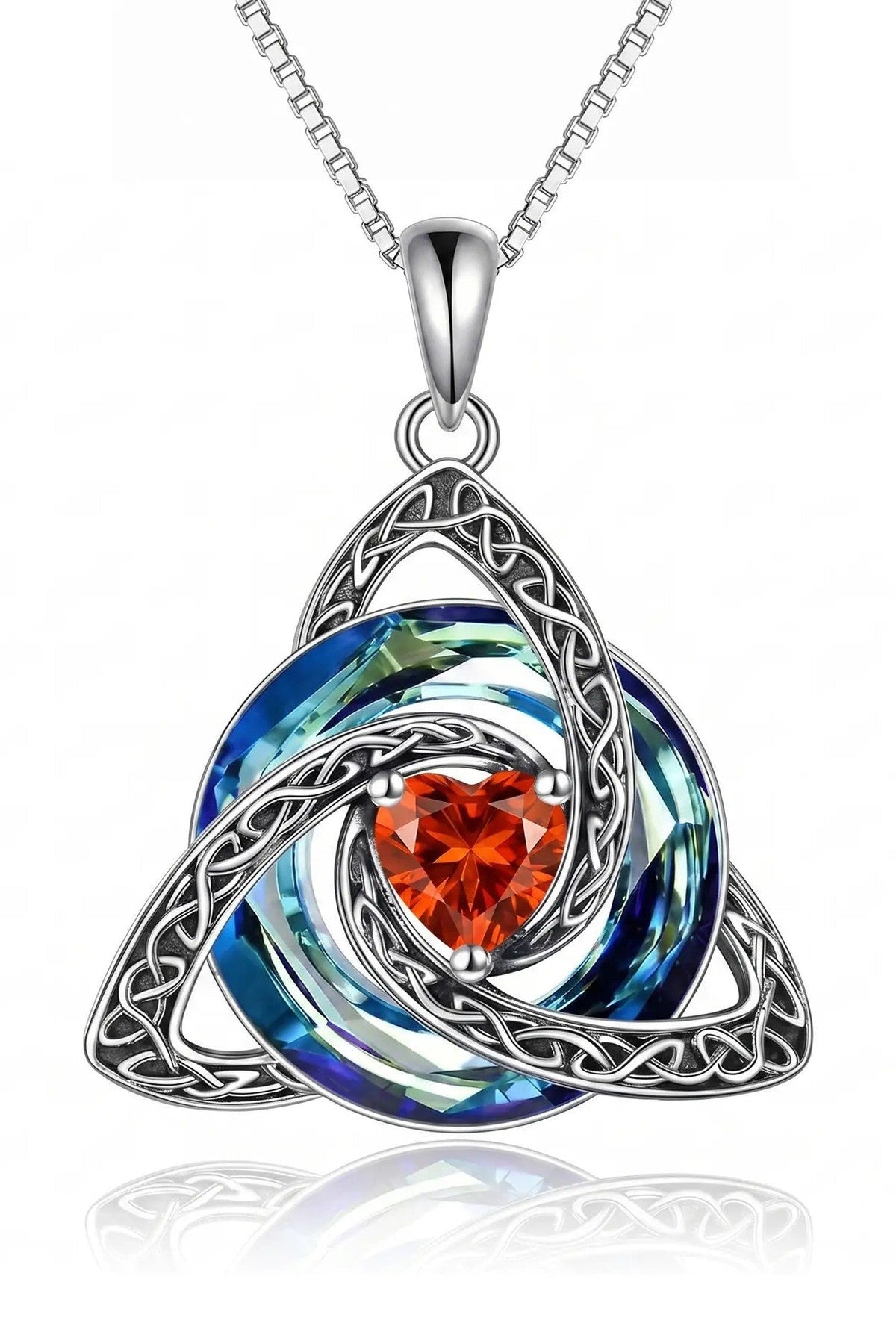 Nodo knot necklace, July ruby birthstone