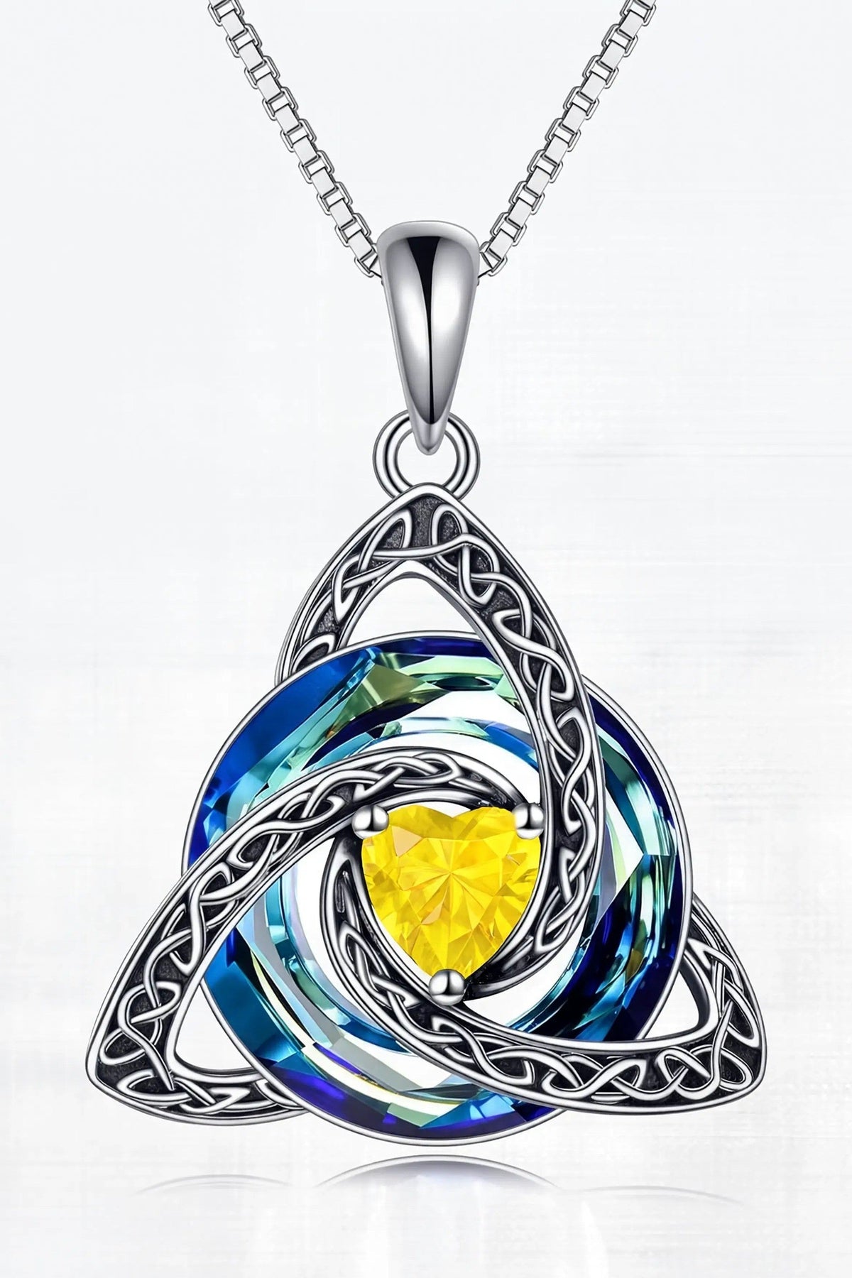Nodo knot necklace, November citrine birthstone