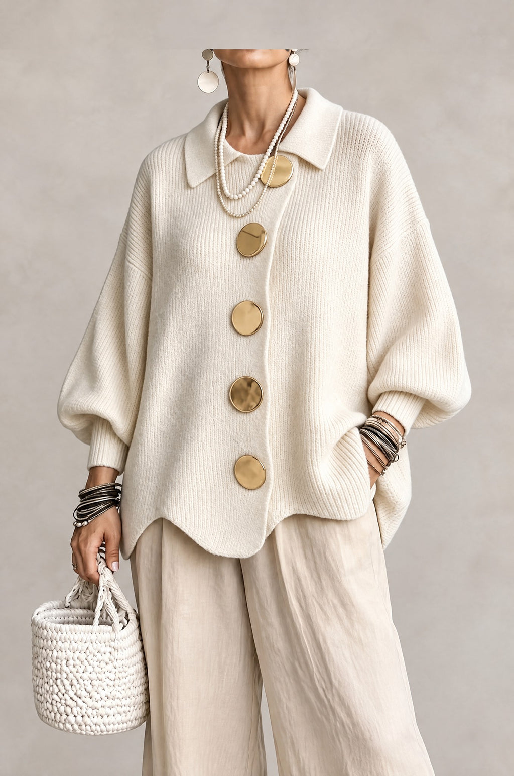 Gaeta cardigan in Cream