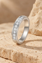 Recco moissanite band in Silver