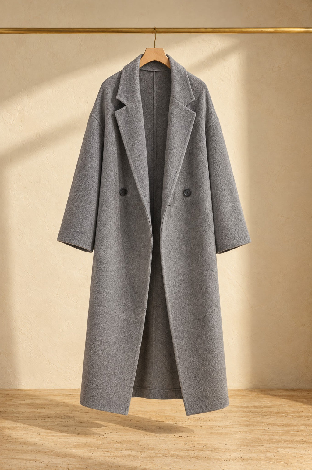 Sapri long coat, grey, on a rail