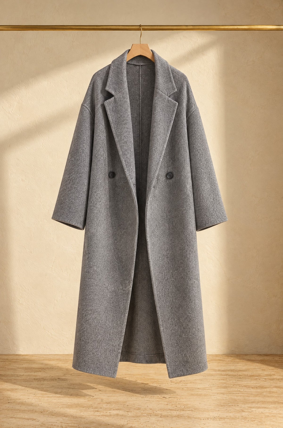 Sapri long coat, grey, on a rail