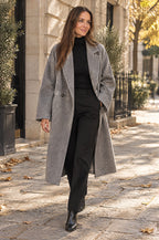 Sapri long coat, worn, grey