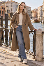 Sapri long coat, worn, camel
