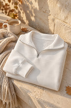 Lerici half-zip sweatshirt, white, folded