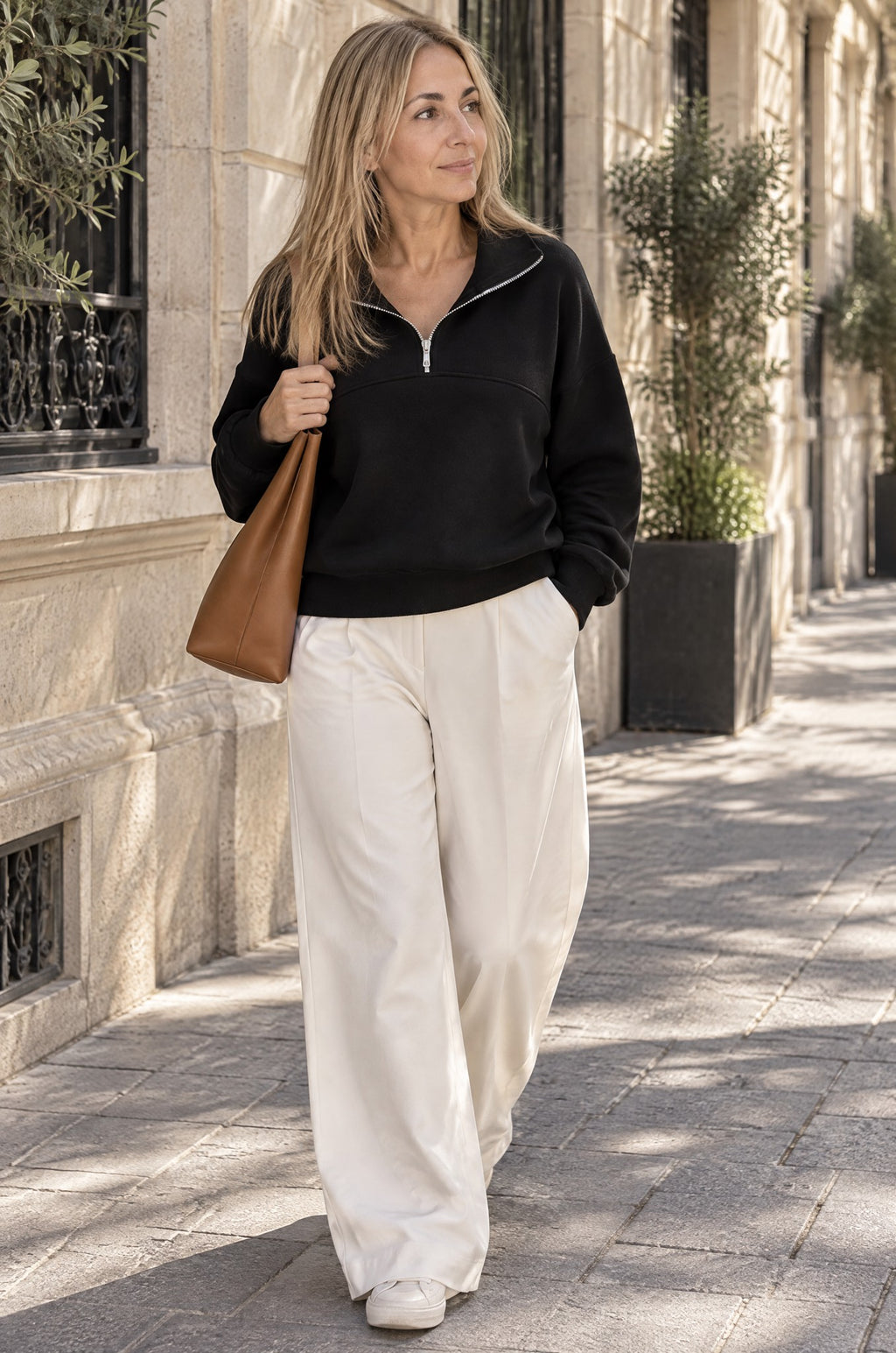 Lerici half-zip sweatshirt, worn, black