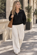 Lerici half-zip sweatshirt, worn, black