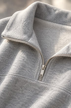 Lerici half-zip sweatshirt, zip and collar detail