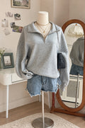 Lerici half-zip sweatshirt in Heather Grey