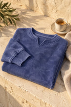 Nocelle washed sweatshirt, navy, folded
