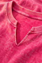 Nocelle washed sweatshirt, notched neckline detail