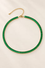 Smeraldo tennis necklace, laid flat