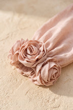 Petalo dress, three fabric flowers on the cuff
