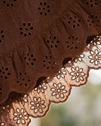 Praiano eyelet romper cotton eyelet close up